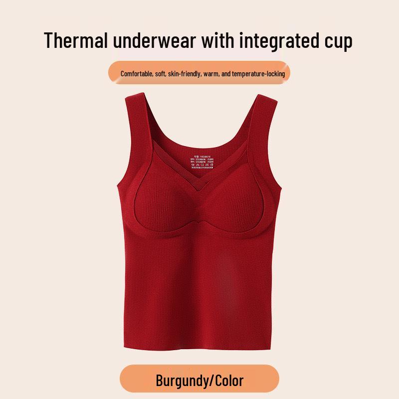 Women's Seamless V-Neck Vest - Warm, Slimming Base Layer with Built-in Support