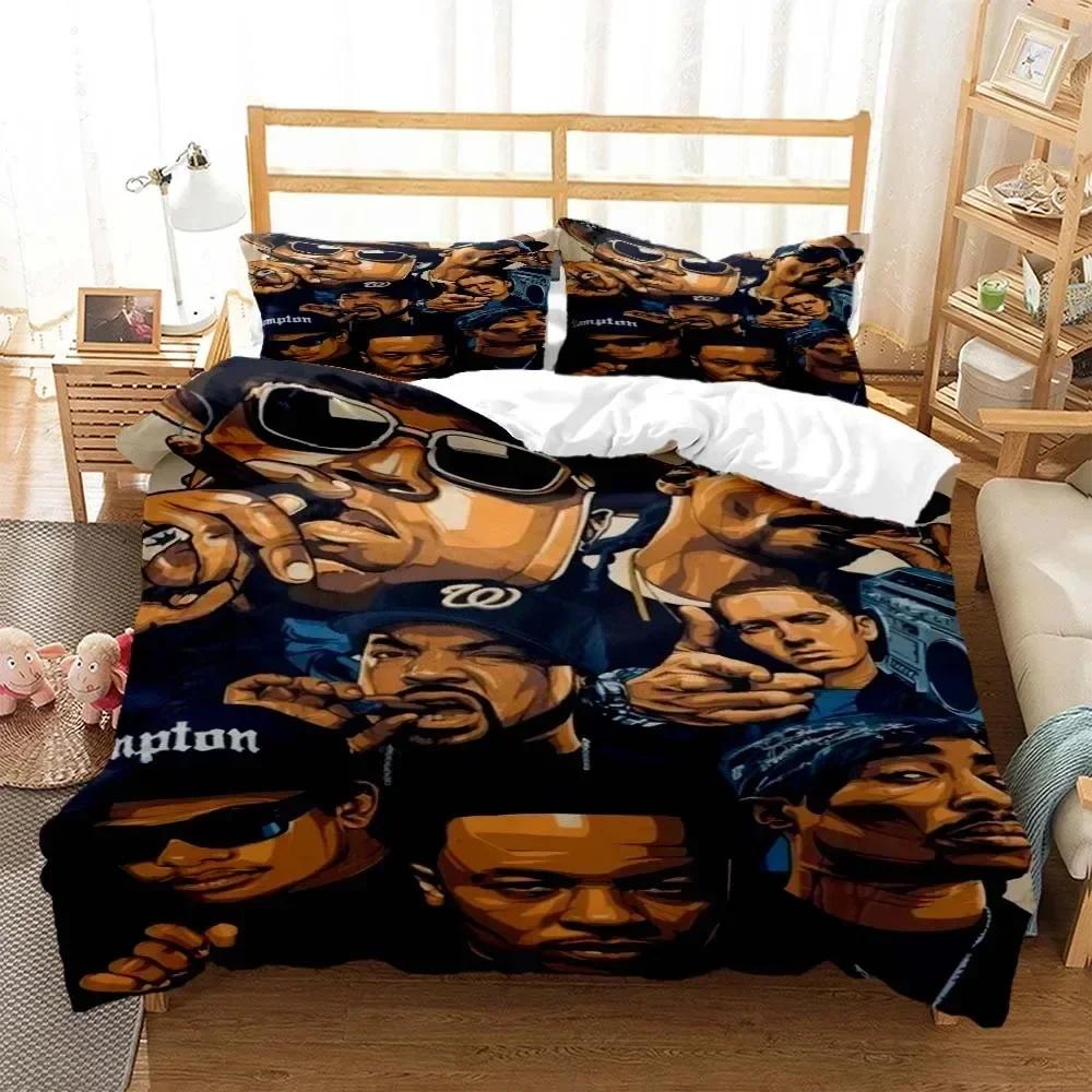 Hip Hop Rapper Bedding Set Printed With Pillowcase Duvet Cover Soft Queen King Size Bedclothes Home Personal Style
