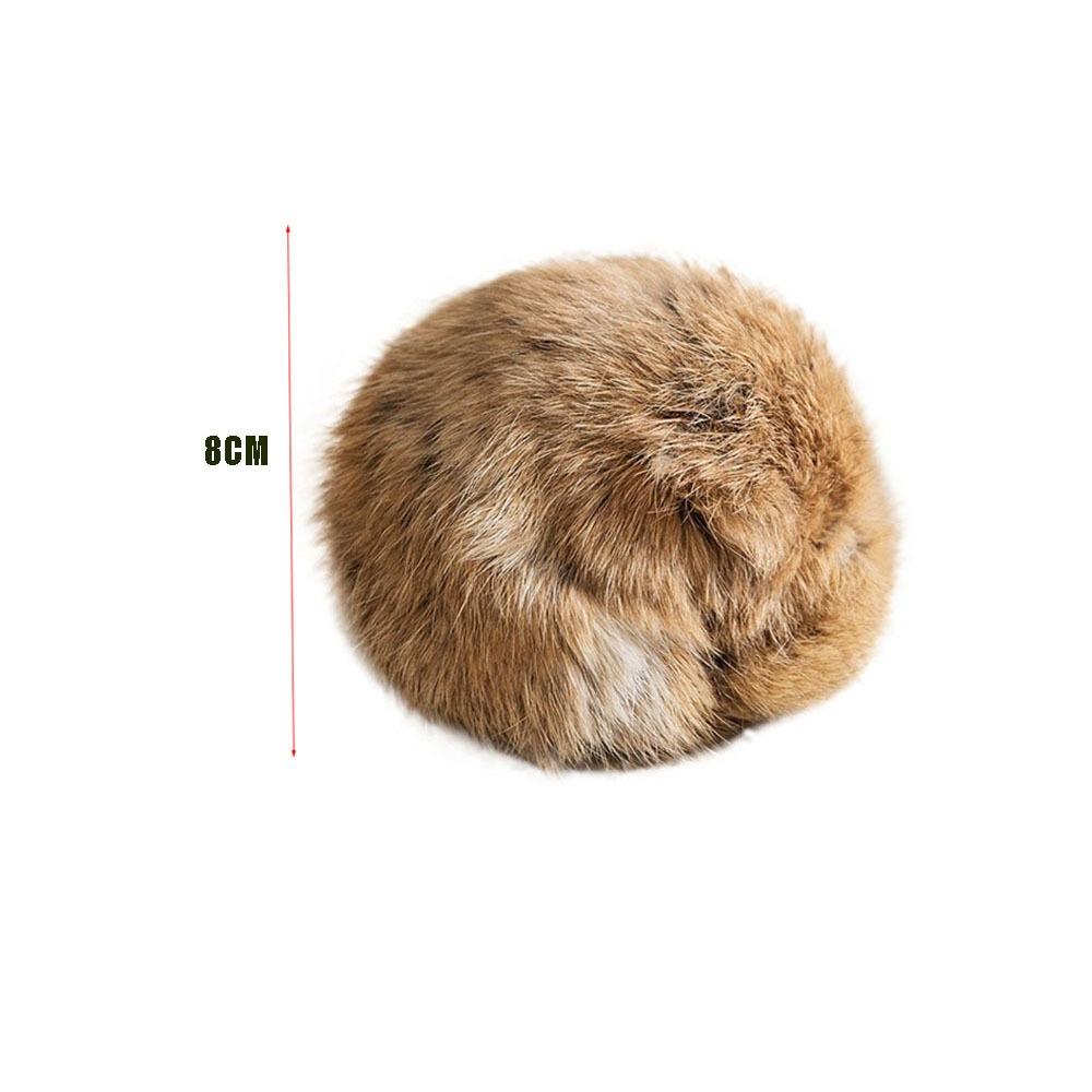New Rabbit Fur Cat Ball Durable Soft Fluffy Cat Scratch Resistant Pet Sniffing for Indoor Cats Kicks Chase Games