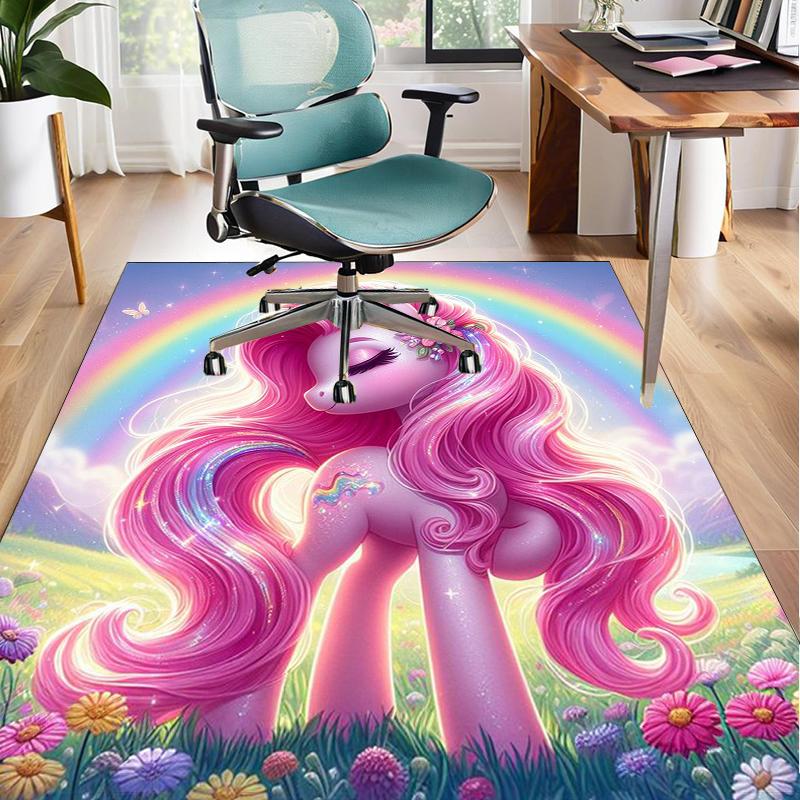 Magical Unicorn Fantasy Office Rug Chair Mat, Entryway Carpet, Suitable for Front Door, Bedroom, Living Room, Desk, Holiday Gift