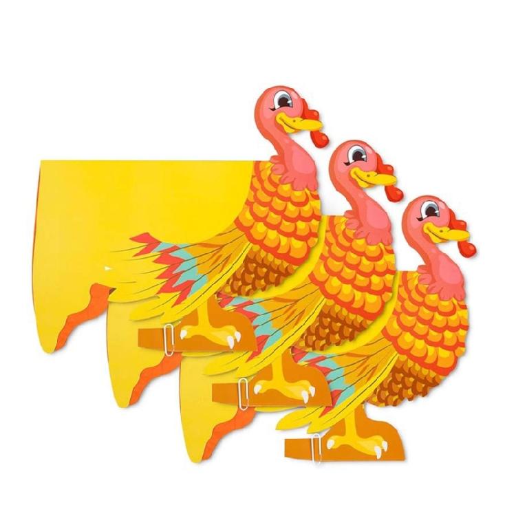 Pack Of 3 Fall Themed Turkey Honeycomb Decors Thanksgiving Dinner Table Centerpieces Autumns Harvests Party Paper Crafts