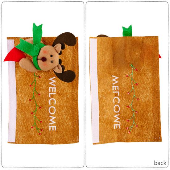 1 Pair Christmas Refrigerator Handle Gloves Santa Claus Snowman Elk Kitchen Fridge Handle Cover Set Home Decoration