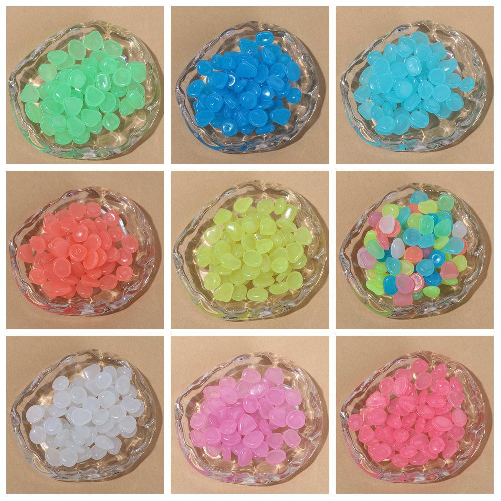 500Pcs Glow Aquarium Decoration Stone Mini Flowerpot Decorative Stone Garden Pebble  Lawn