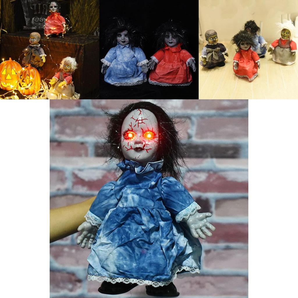Frightening Electric Walking Ghost Doll For Halloween Creepy Decorations With Realistic Features