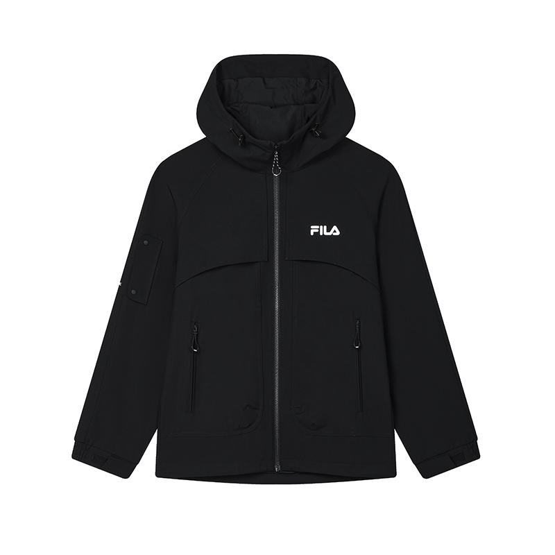Fila Simple Hooded Woven Jacket Men Jackets Black F11M519714FBK