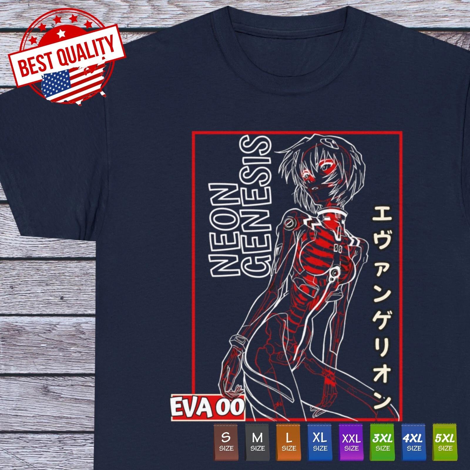 

Rei Ayanami T Shirt Waifu Girl Japanese Anime Manga Neon Genenesis Evangelion 4XL