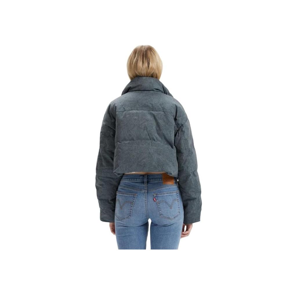 Levis FW24 Performance Warm Fleece Series Tie-Dye Pattern Side Pocket Button Long Sleeve Down Jacket Women Outerwear Gray 002Q5-0001