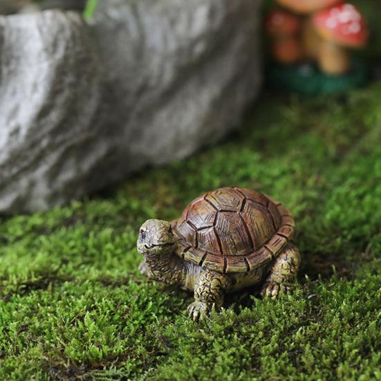 Micro Landscape Turtle Figurines Waterproof Resin Miniature Ornaments Realistic Turtle Statue for Fish Tanks Potted Plants Moss Gardens