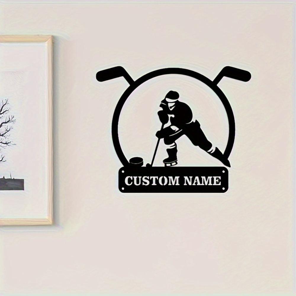 Unique Personalized Metal Sign Ice Hockey Silhouette Sports Themed Wall Decor Garden Gift