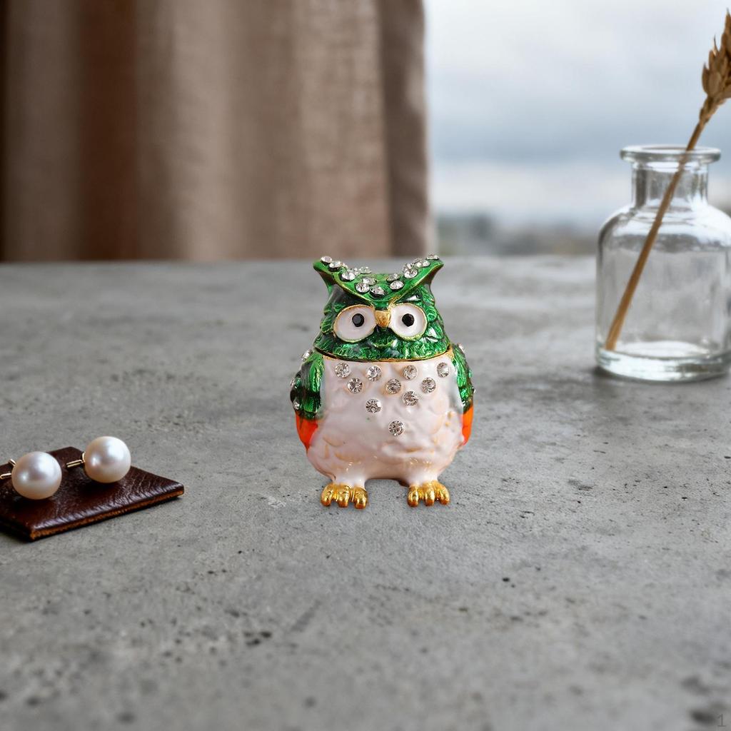 Jewelry Box Owl Trinket Holder Collectible Figurine Organizer for Bracelets Pendants