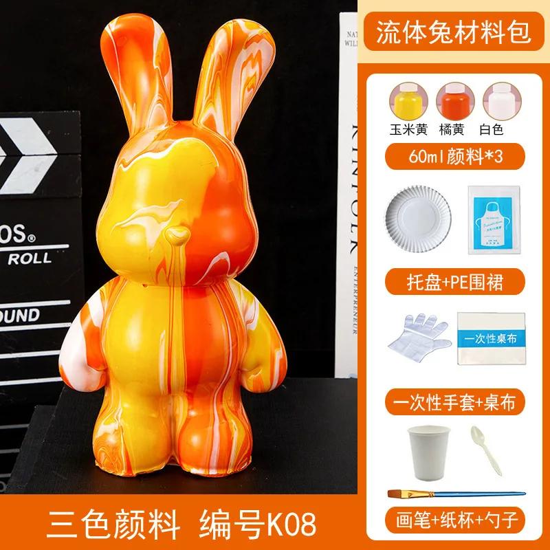 Acrylfarben-Set „Fluid Rabbit White Embryo“ für die Herstellung von handgefertigtem DIY-Spielzeug und kreativen Ornamenten – inklusive Flüssigmalerei-Set für „Fluid White Bear“.