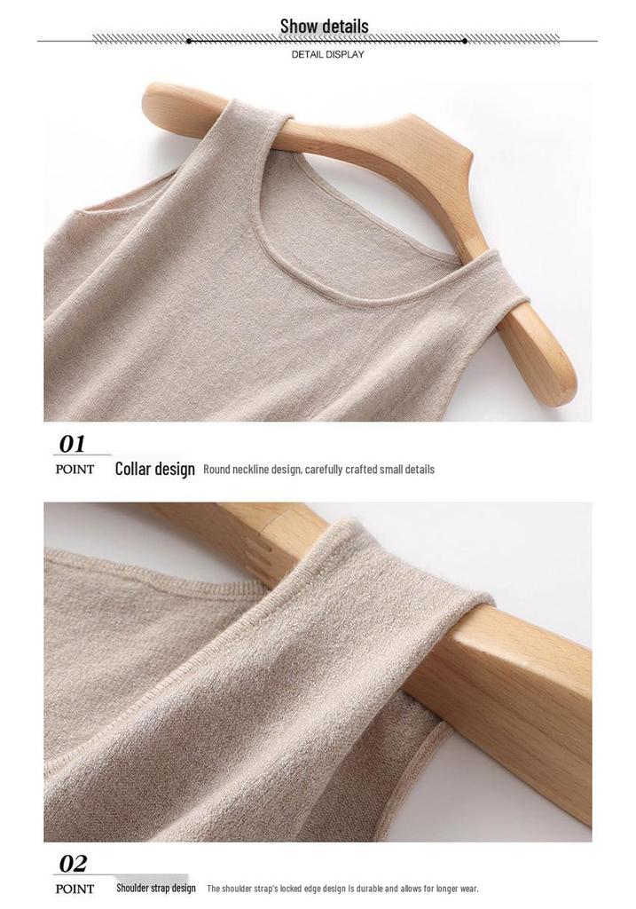 Women's Round Neck Sleeveless Sweater: New Autumn/Winter Knit Top, Versatile Slim Fit Vest for Layering.