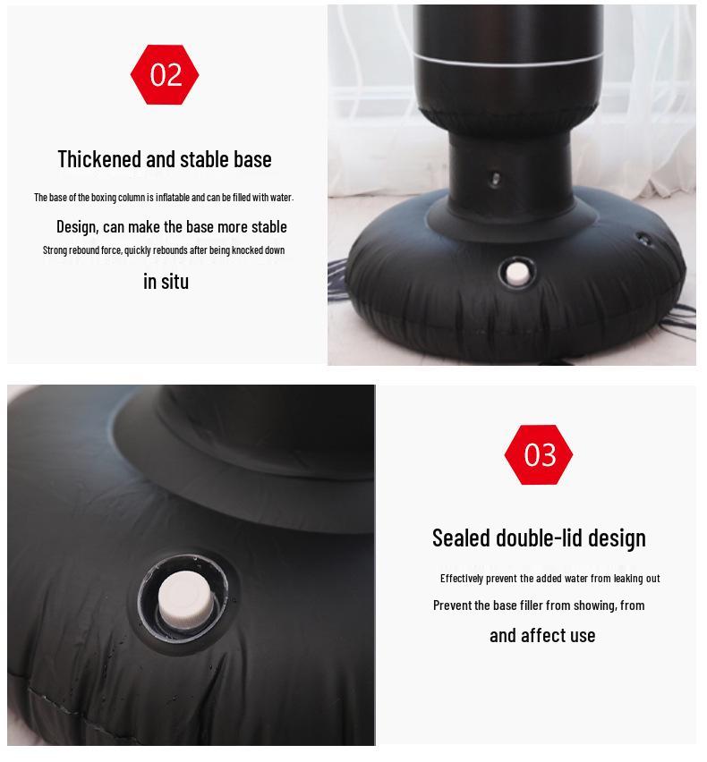 Aufblasbarer Boxsack für Kinder & Erwachsene - Box-Stehaufmännchen Entlüftungssäule