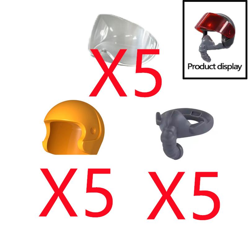MOC Building Blocks Character Accessories Explosion-Proof Helmets Hats Gas Mask Knife Stands Mechanical Dog Drones DIY Toy Gift