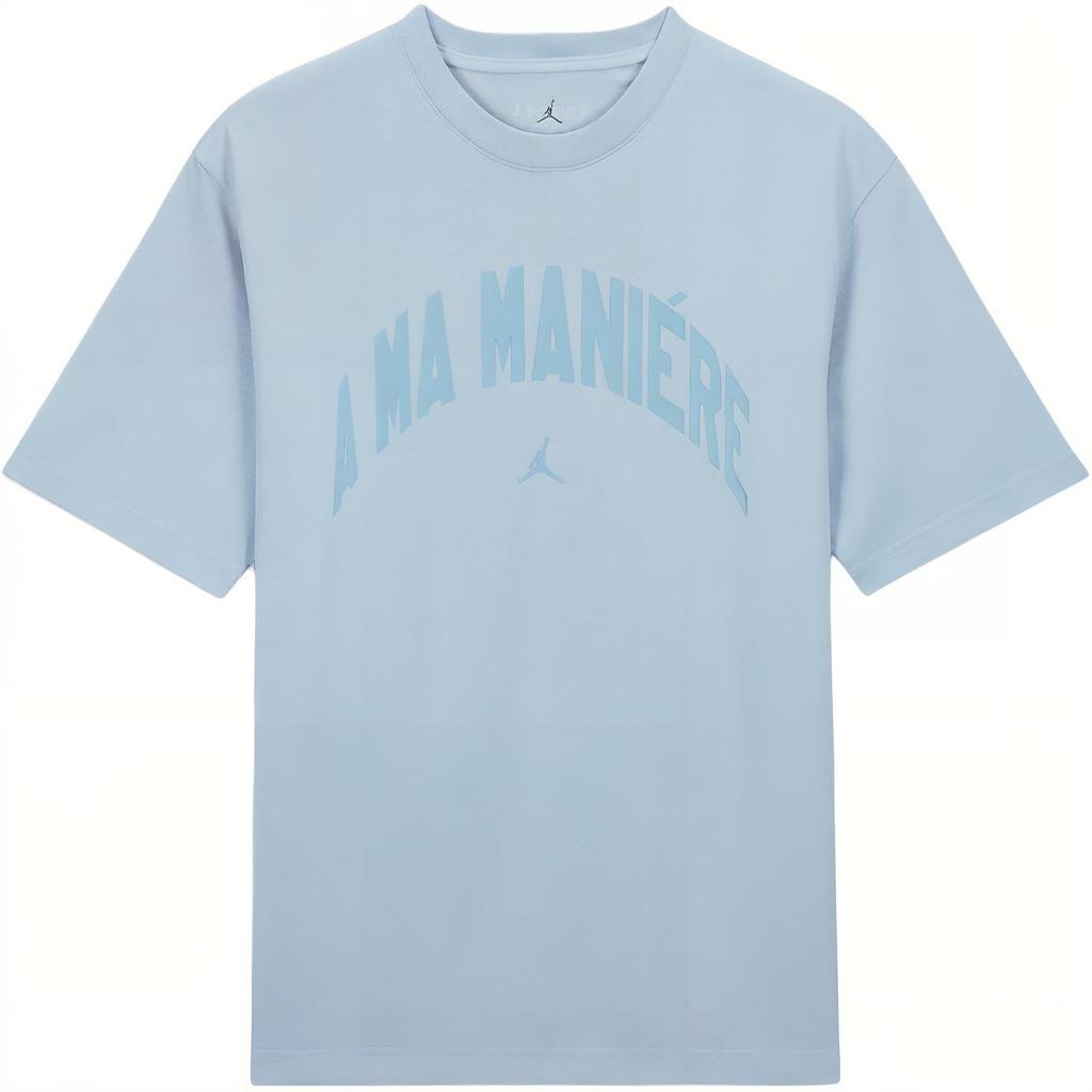 Jordan X A Ma Maniére Comfortable Letter Versatile Short Sleeve T-Shirt Men Tops Light-Armory-Blue HF0539-440