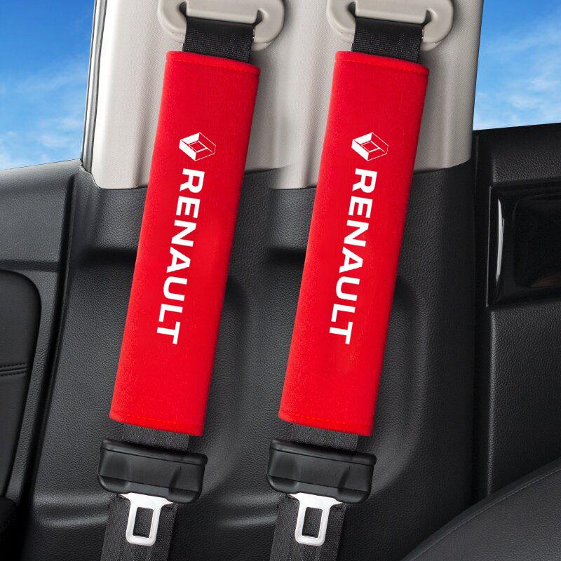 For Renault 2026 New Hub Caps 2pcs Suede Car Seat Belt Shoulder Protector Adjustable Shoulder Cover For Renault Clio Laguna 2 Me