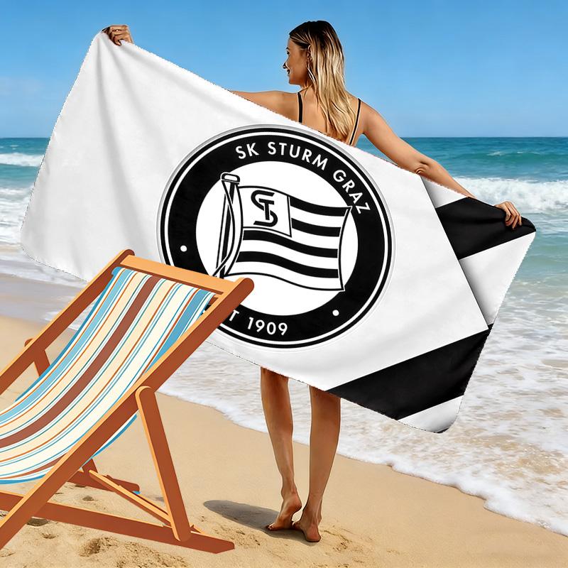 Asciugamano da Spiaggia con Stampa SK Sturm Graz, Asciugamano Grande Morbido ad Asciugatura Rapida per Spiaggia Campeggio Nuoto
