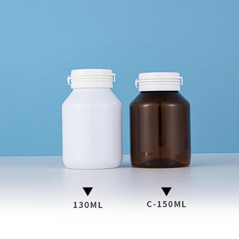1Pcs 130/150Ml Empty Plastic Bottle Health Supplements Vitamin Tablet Refill Bottle With Pull-Ring Tear Off Cap Pill Container