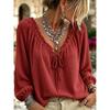 BITCED Women's Fashion Casual Long Sleeve V-Neck Blouses & Shirts