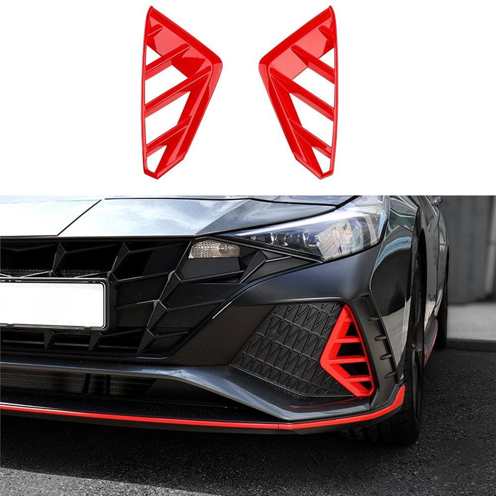 

Red Front Fog Light Lamp Decoration Cover Trim For Hyundai Elantra N 2022-2023