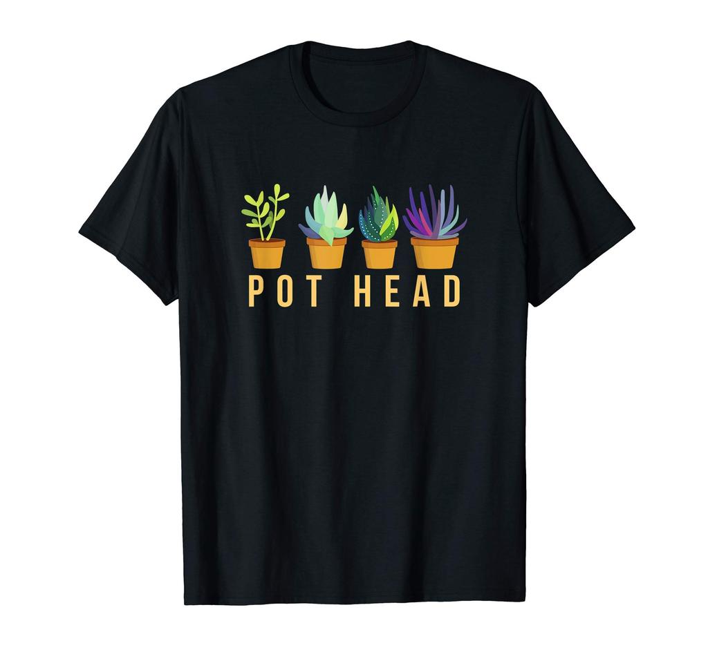 Funny Pot Head Gardener Succulents Cute Garden Plant Owner T-Shirt