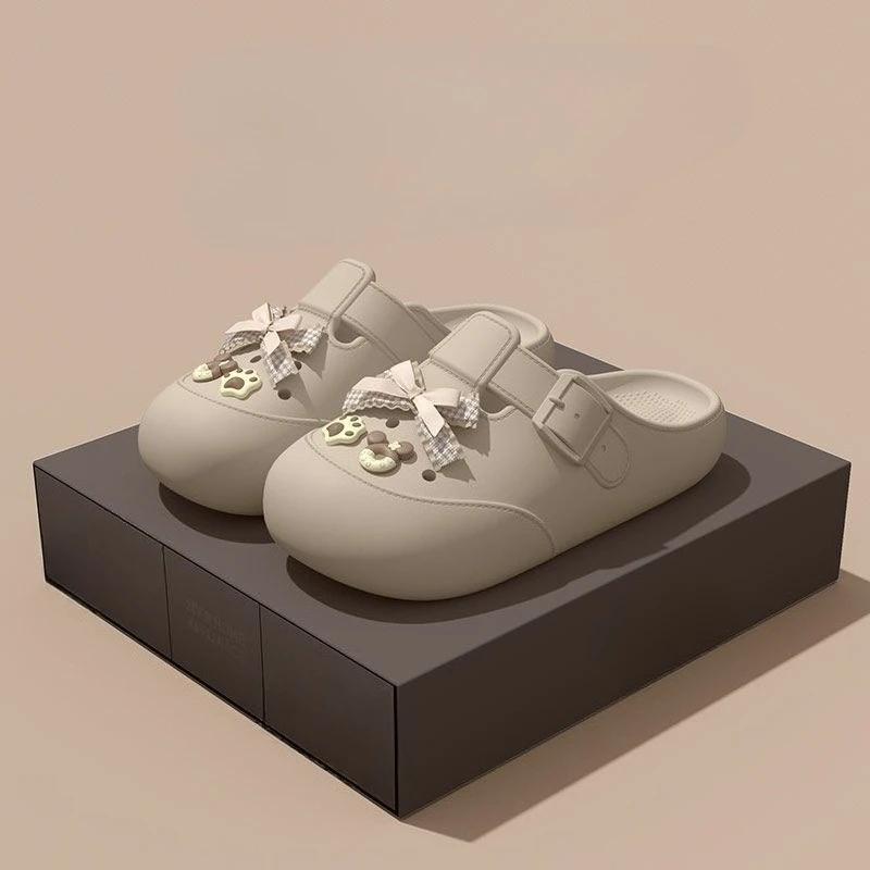 Fashion With Bow Thick Shoes Wholesale On Offer Original Waterproof Slides Promotion New Fashion 39 Women's Slippers and Ladies Sandals