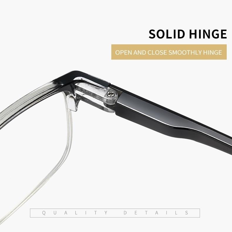 Half Frame Men Reading Glasses Sqaure Anti Blue Light Presbyopia Glasses Ultra Light Women Hyperopia Computer Glasses Read+1.0 +1.5 +2.0