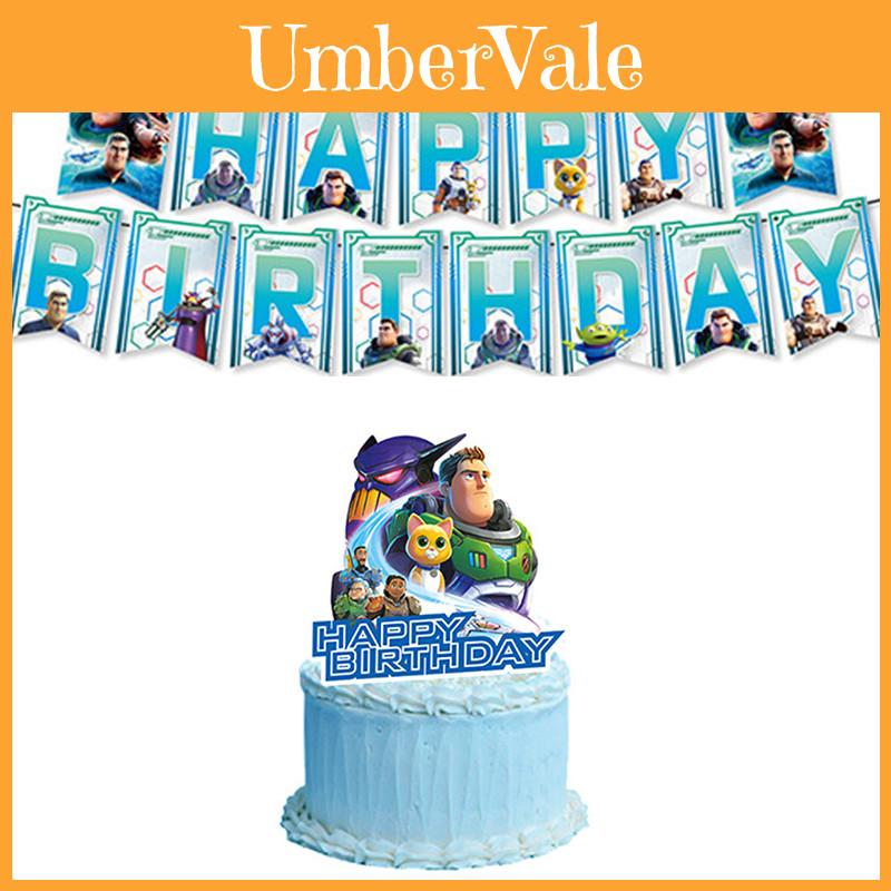 Buzz Lightyear Toy Story Birthday Party Decoration Set With Balloons Banner And Cake Toppers