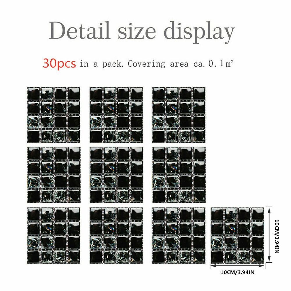10PCS Decorative Self-adhesive Tile Stickers DIY Removable Mosaic Sticker PVC 3D Effect Wall Decal Kitchen Bathroom Decor
