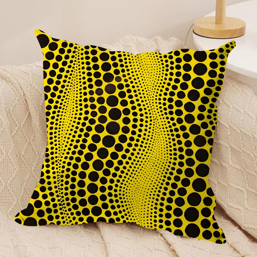 Yayoi Kusama Abstract ArtCushion Cover Soft Plush Fabric Double-Sided Printed Sofa Cushion Cover for All Seasons Home Decor Gift