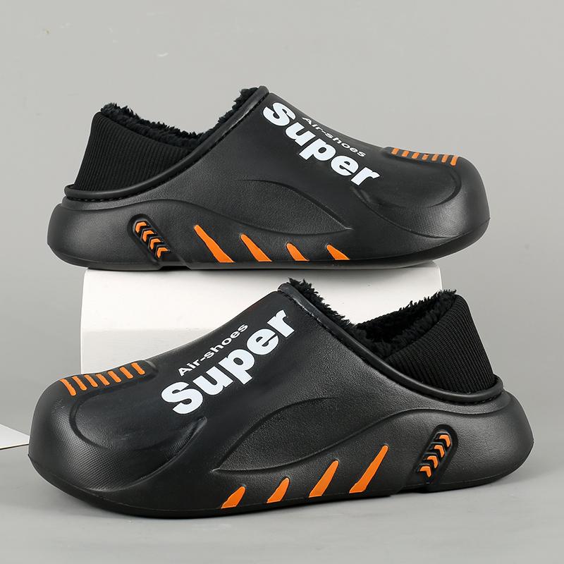 

Зимние мужские теплые тапочки Хлопковые тапочки На каблуке Уличные Домашние Теплая обувь Мужские Домашние Тапочки Плюшевые Теплые Тапочки 38-45 38-39 белый/чёрный