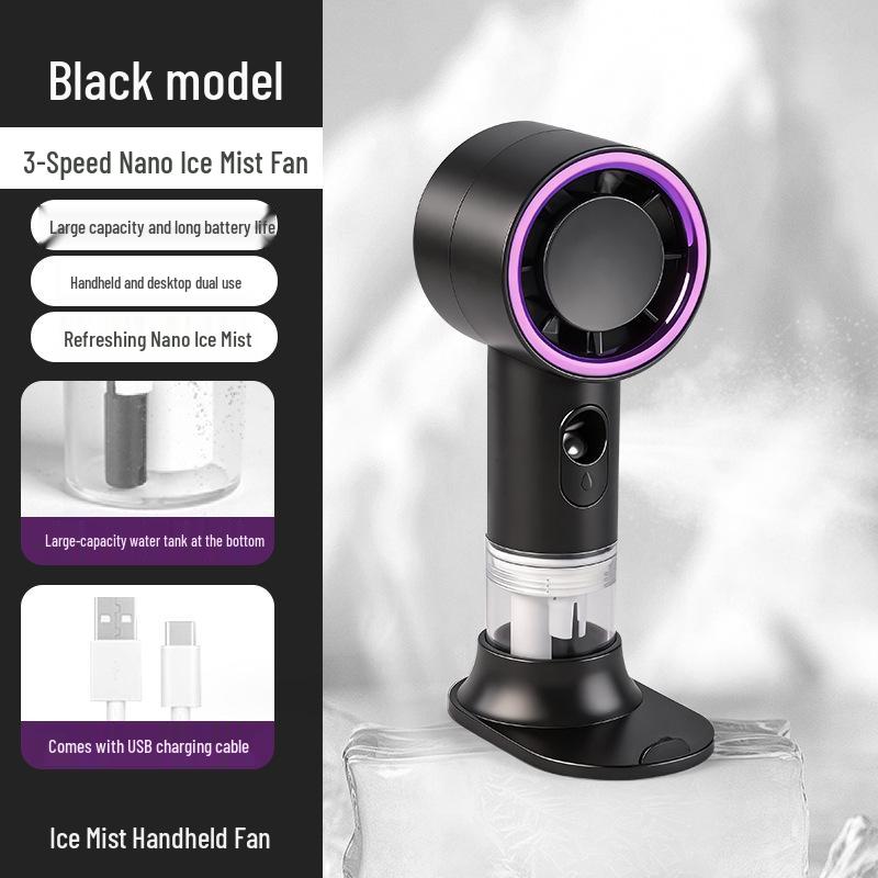 Portable High-Speed USB Rechargeable Handheld Fan with Humidifier and Rapid Cooling 156x86x59mm