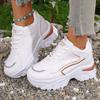 Fashion Women's Platform Sneakers 2025 Autumn Lace-Up Thick Bottom Sports Small White Shoes Woman Versatile and Casual Walking Dad Shoes