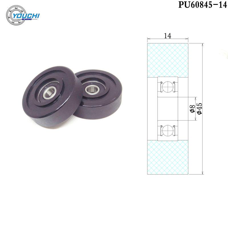 5pcs PU Bearing Rollers 45mm PU60845-14