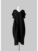 Japanese Retro Linen V-neck Dress with Big Pockets (2025 Collection)
