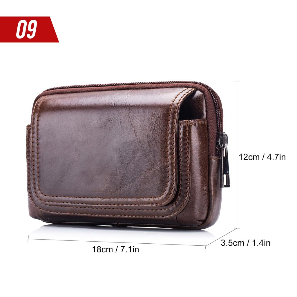 Men Leather Belt Pouch Waist Bag Fanny Pack Phone Pouch with Belt Loop