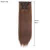 Postiche 6 pièces/ensemble Extensions de cheveux à clips pour tête entière Cheveux longs raides Couleur blond marron