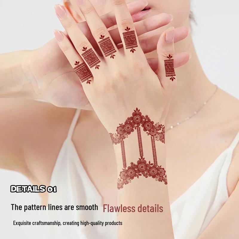 Disposable Sweat-Proof Henna Tattoo Stickers: Long-Lasting, Realistic, Temporary Designs