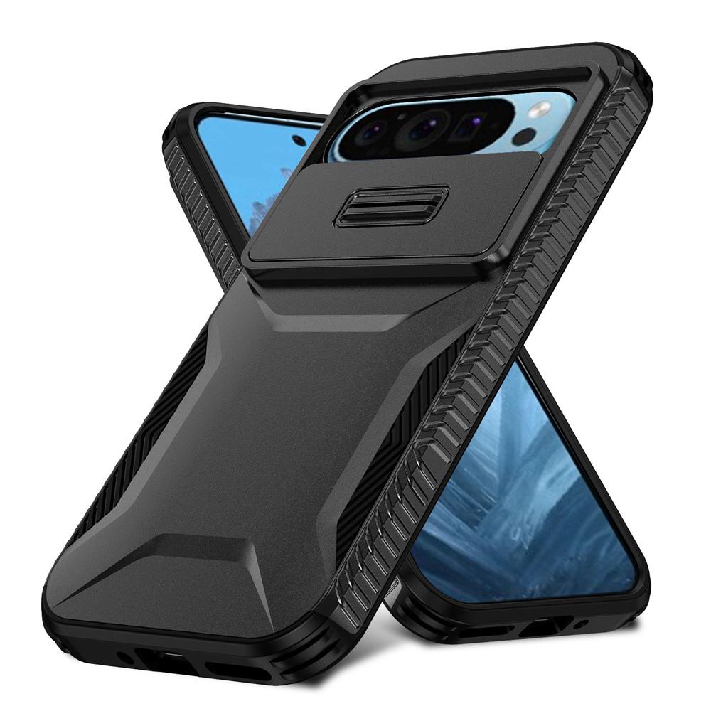 KEYSION Nárazuvzdorné pouzdro Armor Case pro Google Pixel 9 Pro XL Slide Ochrana objektivu fotoaparátu Zadní kryt telefonu pro Google Pixel 8 Pro 8A