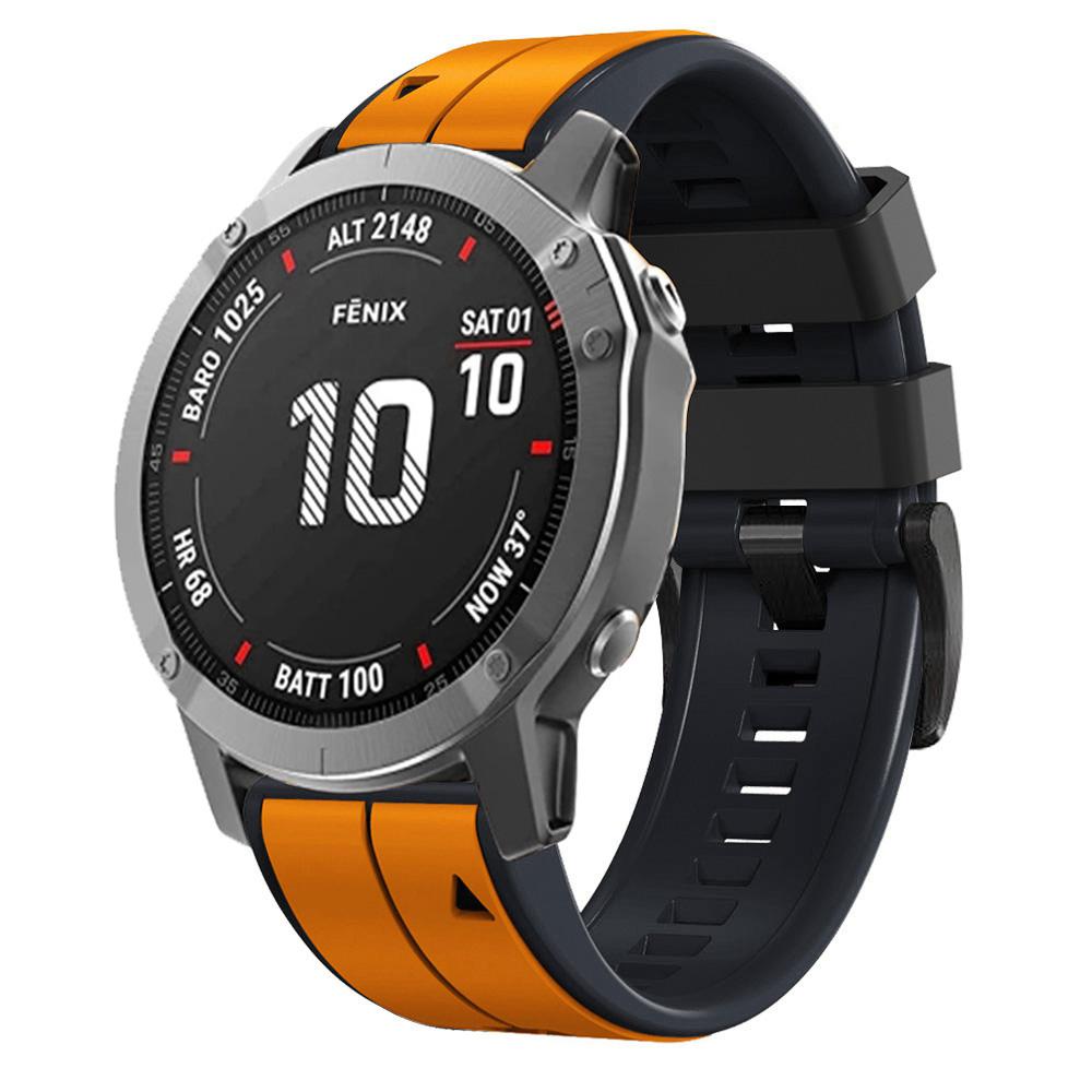 For Garmin Enduro/Tactix Delta/Tactix 7 Pro Pin Texture Silicone Watch Band 26mm Dual Colors Replacement Wrist Strap