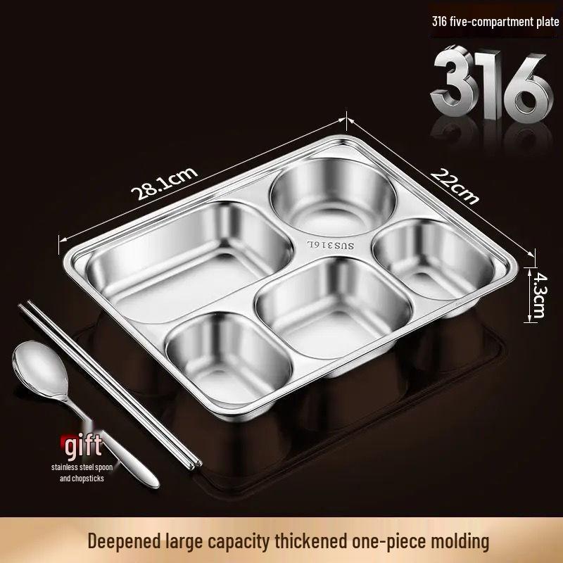 

316 Stainless Steel Compartment Tray for Office or Student Use