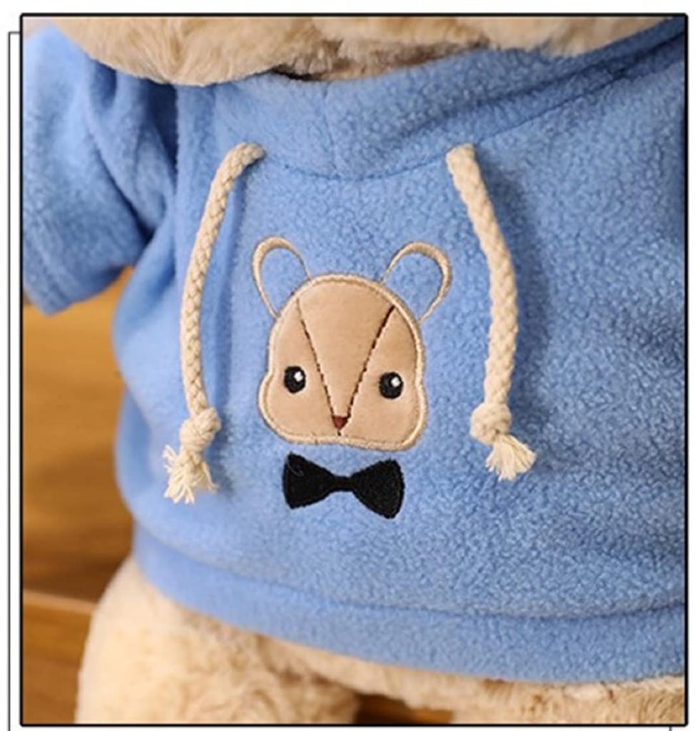 Soothing Plush Rabbit Body Pillow with Droopy Ears (50cm, Khaki & Blue)