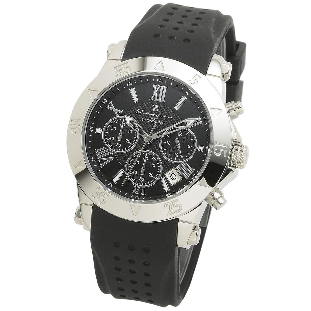 Salvatore Marra Chronograph Business Analog Quartz Limited Edition Men's Watch, Black, (SSBK)