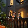 3pcs Handmade Witch Holding Pumpkin Statue Cute Witch Ornament Halloween Statue  Bookshelf