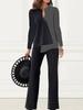 Spring Autumn Fashion Elegant Commute Color Block Long Sleeve Pants Women's Set