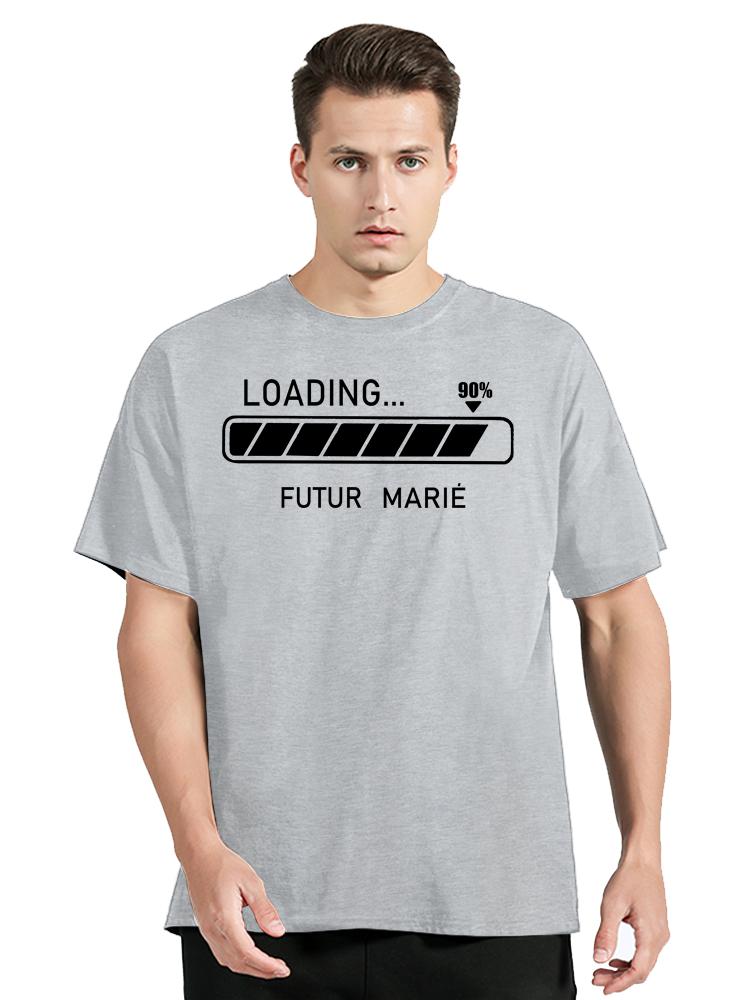 New French Graphic Tops Loading 90% Future Groom T-shirt Single Farewell Bachelor Stag Party Tshirt EVG Team Groom Squad T Shirt