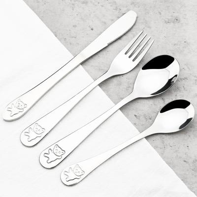Set di Posate con Motivo Cartone Animato Cucchiaio Forchetta Coltello Set di Stoviglie Posate in Acciaio Inossidabile Set di Stoviglie Portatili per Studenti