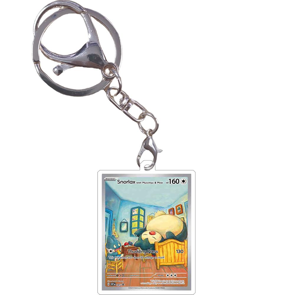 Pokemon Keychain Van Gogh Oil Painting Series Eevee Charizard Mew Mewtwo Acrylic Small Cards Anime Game Pendant Game Prop Toys