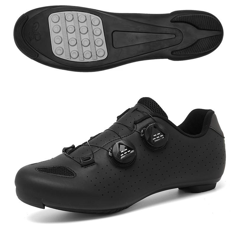 Road Cycling Shoes With Stiff Sole Mountain Bike Clipless Flat Pedal Compatible Breathable Unisex Footwear