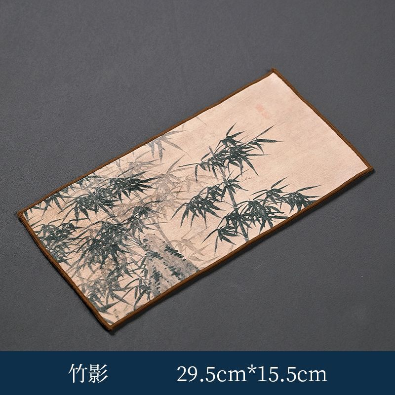 Chinese Style Tea Towel Absorbent Rag Painted Tea Cloth Household Kitchen Table Cleaning Mats Napkin Placemats Cleaning Cloth